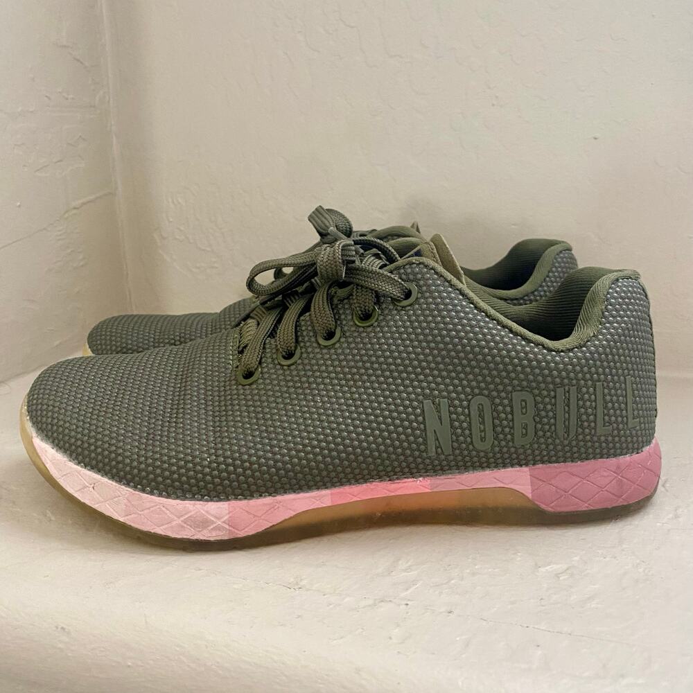 NOBULL Outwork Training Shoes Womens Size 8 Army Pink Gradient Green Sneakers